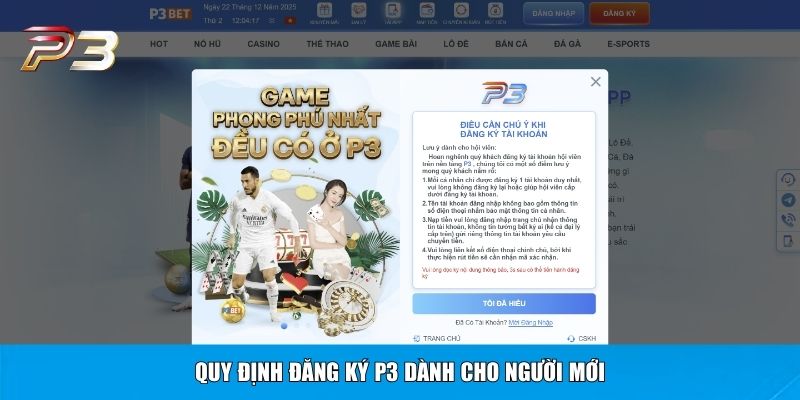 Quy định đăng ký P3 dành cho người mới